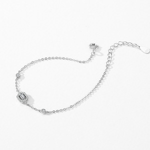 Pulsera de Cadena con Diseño Geométrico de Plata de Ley S925 y Circonita para Mujer, Joyería Sencilla para Uso Diario, Versión de Cobre Personalizable - Product Image 4