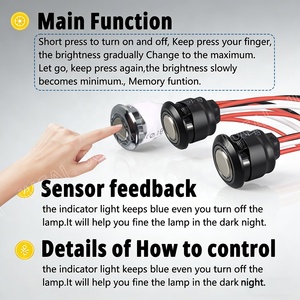Contrôleur de luminosité variable <span class=keywords><strong>sans</strong></span> paliers personnalisé 5V-24V DC pour bande lumineuse <span class=keywords><strong>LED</strong></span>, variateur de lumière, bouton de commande, variateur <span class=keywords><strong>LED</strong></span>, interrupteur tactile - Product Image 2