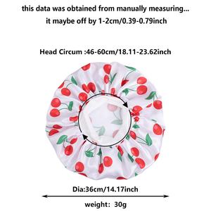 Bonnet <span class=keywords><strong>de</strong></span> nuit en satin <span class=keywords><strong>de</strong></span> soie imprimé à large bord et à haute élasticité pour femmes SOLPOP, protection des cheveux - Product Image 4