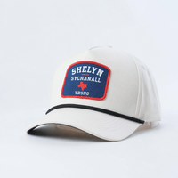 5-delige baseballcaps met geweven patches, aanpasbare stof en kleuren, baseballpet met katoenen koord, truckerpet, clubpet