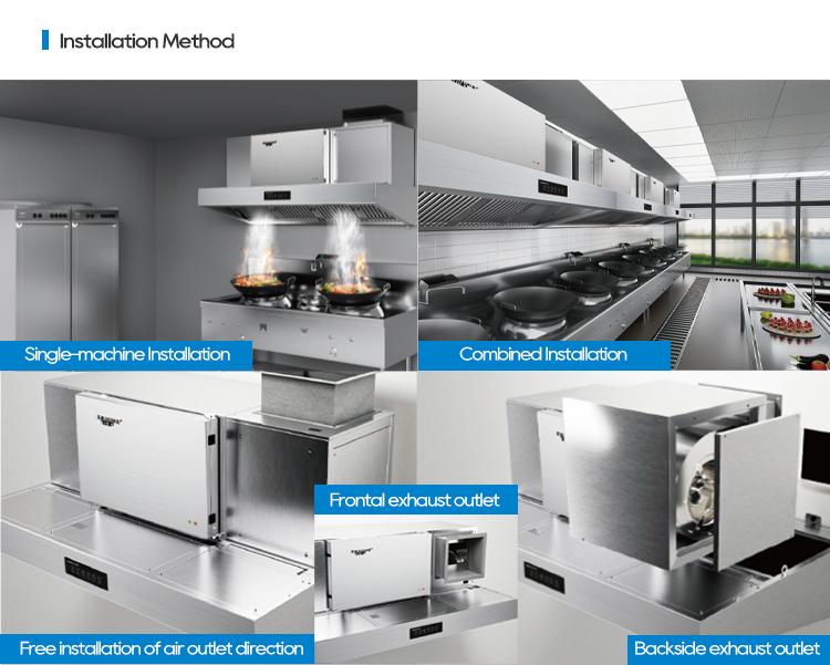 Commercial Ductless Fume Range Hood Stainless