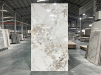 Panneau de revêtement mural en PVC imitation marbre, revêtement UV, haute brillance, imperméable, impression à larges veines