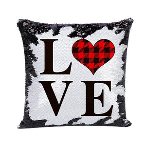 Fodera per <span class=keywords><strong>cuscino</strong></span> in tessuto <span class=keywords><strong>con</strong></span> paillettes magiche 40x40 cm per sublimazione, personalizzabile, per San Valentino - Product Image 5