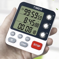 Kulkas dapur timer magnetik pengingat komersial tiga set jam belajar siswa multi Saluran