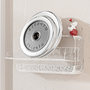 Imega Suction Cup Soap Box Wall Mount With Lid Self <b>Drain</b> Rectangular Plastic Bathroom Soap Dish - Product Image 4