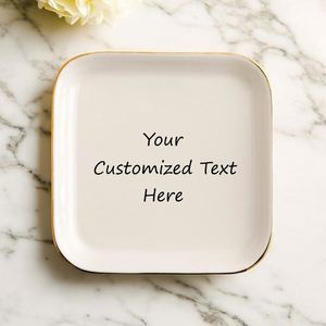 Bandeja Cuadrada de Cerámica para Joyas, Plato Personalizado con Logotipo, Regalo para Damas de Honor, Recuerdo de Boda, Precio al por Mayor - Product Image 1