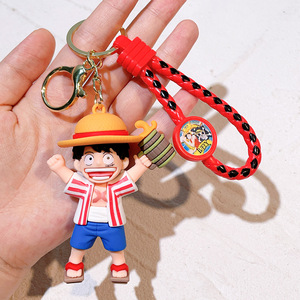 2024 Mới Đến Luffy Keychain Phim Hoạt Hình Phim Hoạt Hình Nhật Bản Phim Hoạt Hình Silicone Móc Chìa Khóa 3D PVC Keychain - Product Image 5