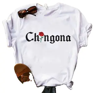 XQM-Camiseta de manga corta para mujer, ropa para mujer, playera Chingona mexicana, camisetas de poder Latina para mujer