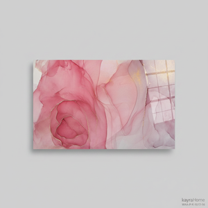 Arte Impreso en Lienzo con Tinta Abstracta Rosa y Dorada, Decoración Elegante, Arte en Vidrio Templado - Product Image 2