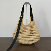 Nouveau Sac Fourre-tout Grande Capacité pour Femme, Style Vintage Français, Fait Main, Tressé Creux, Décontracté, pour Vacances et Extérieur, Porté Épaule Unique, Collection 2026