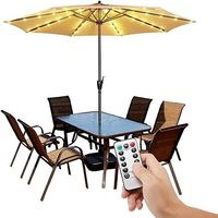 Parasol de camping extérieur, pare-soleil, télécommandé, alimenté par énergie solaire, étanche IP67, boîte à piles, guirlande lumineuse