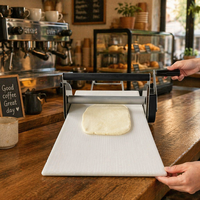 Laminoir à pâte manuel en acier inoxydable, machine de boulangerie commerciale avec conception pliable pour la pâte à pizza et la pâte feuilletée