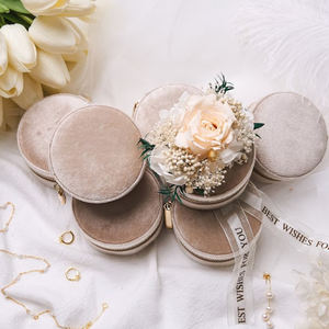 Boîtes à bijoux en velours portable, logo personnalisé, rangement pour pendentif, collier, bracelet, forme, fermeture à glissière, coussin en velours - Product Image 3