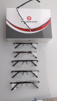 Lunettes demi-monture en acétate durable en acier inoxydable pour hommes