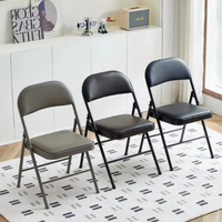 Foshan chaises pliantes pliables chaudes avec cuir PU chromé replier pour les événements Camping école en plein air hôtel fête événements à manger