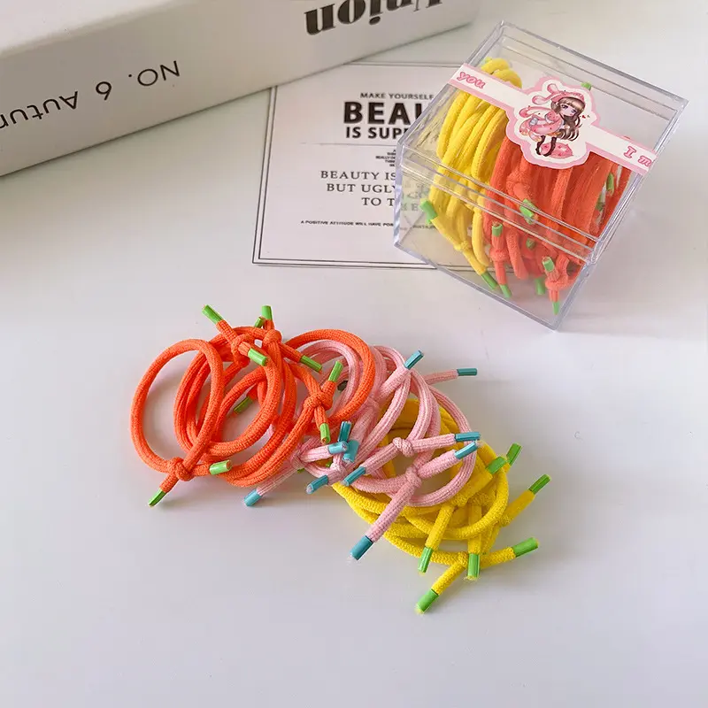 Hot Selling geknotete Kinder Gummiband Baby Haar binden Kopf Seil Candy Bright High Stretch Baby Haar Zubehör Großhandel