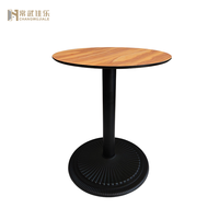 Table de salle à manger extérieure ronde de 700 mm avec plateau en HPL de qualité extérieure de 12 mm et base en fonte