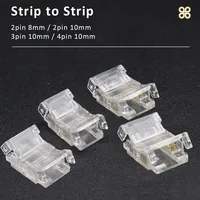 Connecteurs de rallonge pour bande LED COB 2, 3 et 4 broches, bornes de connexion pour rubans LED flexibles RGB CCT COB de 5 mm, 8 mm et 10 mm