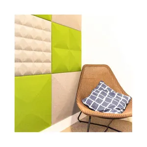 Adesivo de parede 3d de poliéster, adesivo decorativo autocolante para paredes, painéis acústicos e paredes, 100%