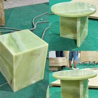 Table d'appoint ronde en onyx moderne scellée, en jade vert onyx, pour salon, style nordique, meuble en onyx
