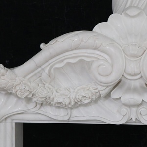 Manteau en pierre naturelle design personnalisé cheminée à statue en marbre blanc décorative d'intérieur pour <span class=keywords><strong>maison</strong></span> de luxe - Product Image 3