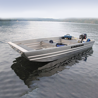 Bateau Jon en aluminium entièrement soudé de 3 à 4,3 mètres, robuste, pour la pêche et l'utilisation en lac, avec remorque, certifié CE