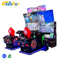Máquina de Juego Arcade de Carreras con Pantalla Dual para 2 Jugadores |   Simulador de Carreras de Autos Operado con Monedas para Parque de Atracciones