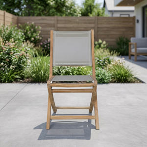 Indoteak Cradle Side Folding <b>Dining</b> <b>Chair</b>-Durable Lightweight Comfortable <b>Stackable</b> Modern Minimalist Design Park Farmhouse - Product Image 4