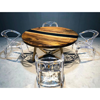 Ensemble de table en bois massif et résine époxy de luxe, de haute qualité, pour la maison, le bar, le bureau, la salle de réunion, l'hôtel, style européen, salle à manger, salle de conférence