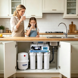 Système de filtration d'eau sous évier <span class=keywords><strong>Naturewater</strong></span> à 5 étapes autonettoyant par osmose inverse, 50 GPD, pour usage domestique et hôtelier, manuel, en acier inoxydable - Product Image 2