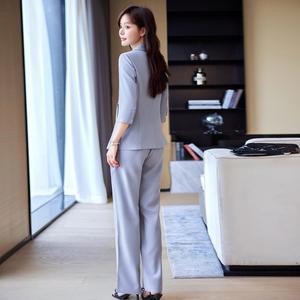 Hoge kwaliteit zomermode damesset, tweedelig dames zakelijk set met lange mouwen, kantoorset - Product Image 3