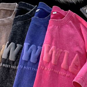 Camiseta con estampado de soplo personalizado, camiseta con lavado ácido de alta calidad, ropa para hombre, camiseta Unisex - Product Image 4