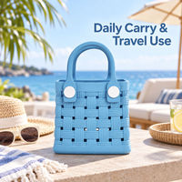 Sac fourre-tout creux tissé en EVA 20x12x19cm, léger, lavable, prêt à personnaliser, pour la plage, les voyages, le quotidien, vente en gros