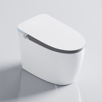 Toilette monobloc allongée de luxe pour salle de bain moderne au sol Couvre-siège de toilette intelligent avec cuvette et réservoir
