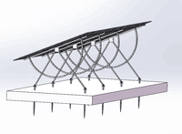 Steel Flat Ground Rack Solar PV Panel Mounting Brackets Structure Adjustable Angle Solar Panel Mount Pole Stand