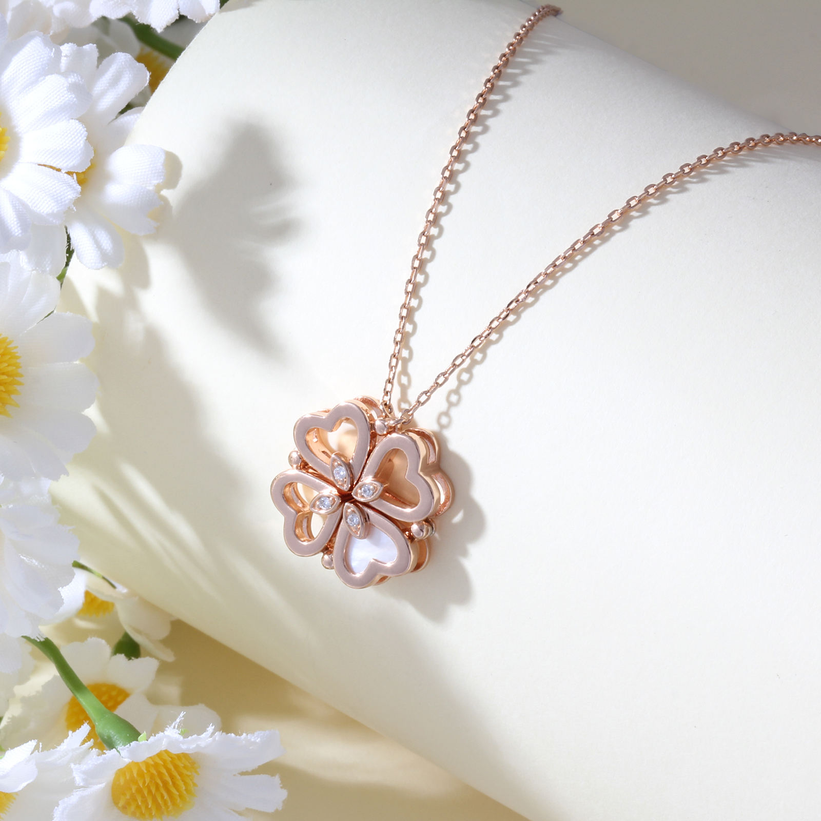S925 silver plated 18K rose gold