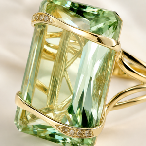 Anillo de Compromiso con Gema Verde para Mujer, Anillo de Moda Europeo Americano, Joyería Elegante para el Dedo - Product Image 5