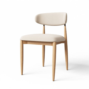 Ensemble de table à manger ronde moderne en bois massif pour 4 personnes, meubles de salle à manger de luxe sur mesure et ensemble de chaises - Product Image 4