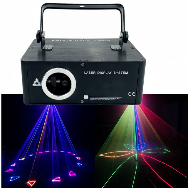 1W FULL RGB Laser Projector 3-in-1 Color 3D Animation Scanner for Stage Performance KTV DJ Disco Club Wedding Parties-DMX512