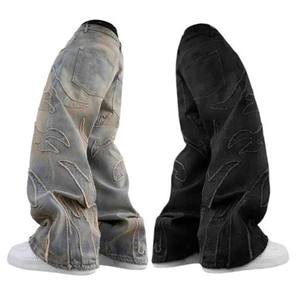 Hip-hop High Street Y2K soccorso Vintage stile retrò a gamba larga <span class=keywords><strong>Jeans</strong></span> larghi taglie forti larghi <span class=keywords><strong>Jeans</strong></span> larghi per uomo <span class=keywords><strong>donna</strong></span> - Product Image 1