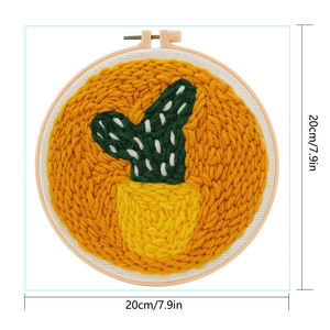 DIYサボテンパンチ針キット練習刺繍セット初心者向けポーク刺繍クロスステッチ装飾工場 - Product Image 6