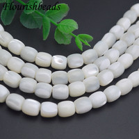 Perles en vrac en coquille de trochide naturelle blanche, forme baril, rondelle, pour la fabrication de bijoux, colliers et bracelets