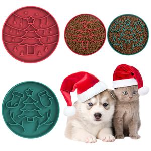 Tigelas de Alimentação para Cães e Gatos Estilo Natalino <span class=keywords><strong>2025</strong></span>, Redondas, em <span class=keywords><strong>Silicone</strong></span> Ecológico, Impermeáveis, Alimentador Lento, Estilosas para Animais de Estimação - Product Image 1