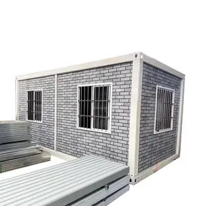 Rumah kontainer rumah tinggal Modular struktur prefabrikasi 20 kaki murah portabel dengan wadah warna kustom rumah