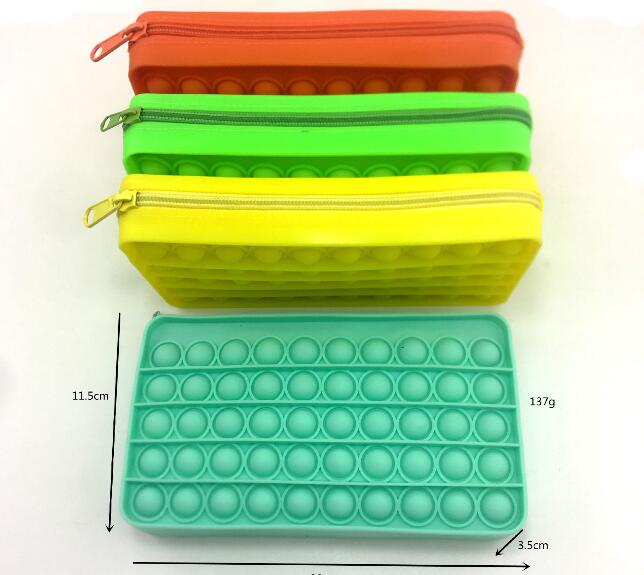 2021 Amazon New Design Cheap Silicone Popits Fidget School Pencil Case For Kids