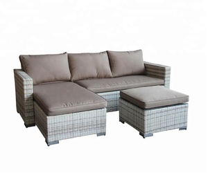 De ratán de jardín/mimbre sofá seccional con esquina sofá del salón y sofá de <span class=keywords><strong>2</strong></span> <span class=keywords><strong>plazas</strong></span> y taburete - Product Image 5