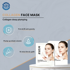 Collagen Infused Vitamin C Bio Korean <b>Face</b> Sheet Mask Deep Power Boosting Anti-Wrinkle Whitening Firming Nourishing Moisturizing - Product Image 1