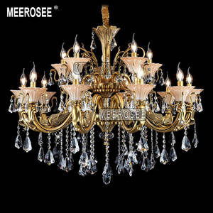 MEEROSEE-candelabro de cristal clásico, luz de araña, Color bronce, MD8702 - Product Image 4