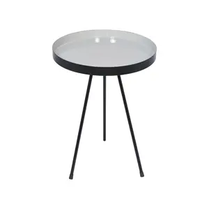 Nordic Colorful Indoor Sofa Side Table with Black Metal Frame round Coffee Table for Living Room Bedroom Furniture for Home