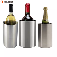 Seau à glace cylindrique en acier inoxydable 304 personnalisé pour une bouteille, avec couvercle et pince, 1,6 L, refroidisseur de bière/vin, vente en gros